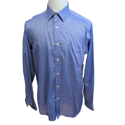 Chemise Nautica Bleu Uni 100% Coton Vintage Taille L Manches Longues