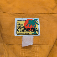 Chemise Hawaïenne Haband Guayabera XL Jaune Cuba Panama Zip manches courtes