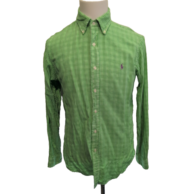 Chemise Ralph Lauren M Verte Carreaux Chaude Doublée Double Épaisseur