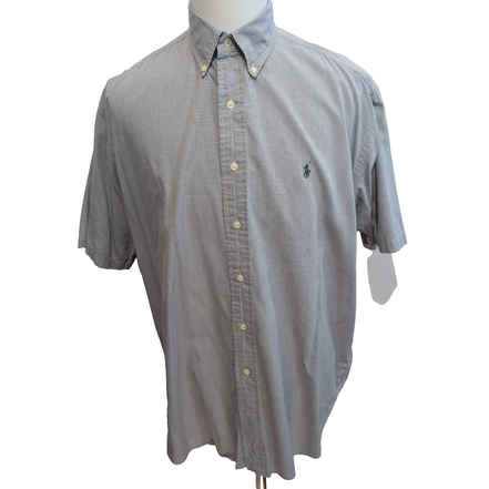 Chemise Ralph Lauren Blaire Homme L LT Manches Courtes Gris Pied-de-poule