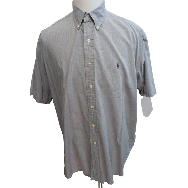 Chemise Ralph Lauren Blaire Homme L LT Manches Courtes Gris Pied-de-poule