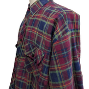 Wilderness Surchemise Flanelle Matelassée T.XL Veste Carreau Bordeaux Bleu |242S
