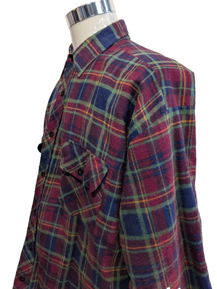 Wilderness Surchemise Flanelle Matelassée T.XL Veste Carreau Bordeaux Bleu |242S