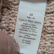 Pull Calvin Klein vintage rose saumon brillant satiné femme taille M