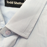 Chemise Todd Shelton L Neuve Étiquette Slim Fit 100% Coton Bleu Unie