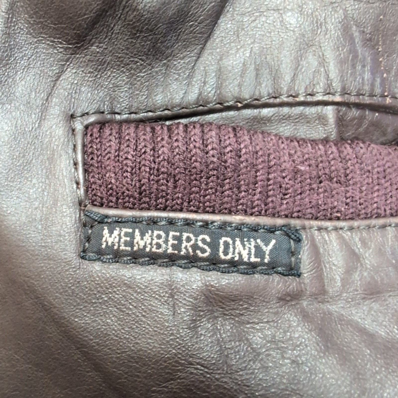 MEMBERS ONLY - Blouson Aviateur Vintage marron en Cuir (Bomber) taille S |46c