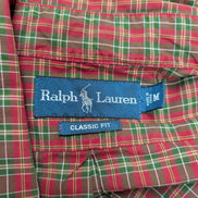 Ralph Lauren Chemise Homme M Rouge Vert Tartan Écossais Manches Longues Classic