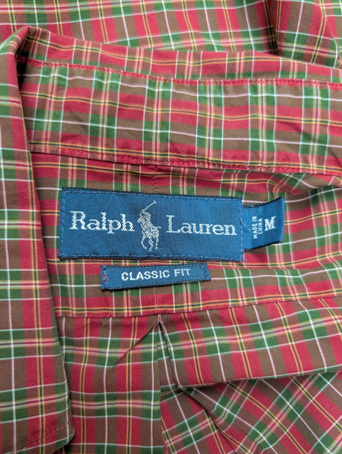 Ralph Lauren Chemise Homme M Rouge Vert Tartan Écossais Manches Longues Classic