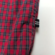 Chemise Nautica L Rouge Carreaux Logo Brodé Tencel Coton Homme