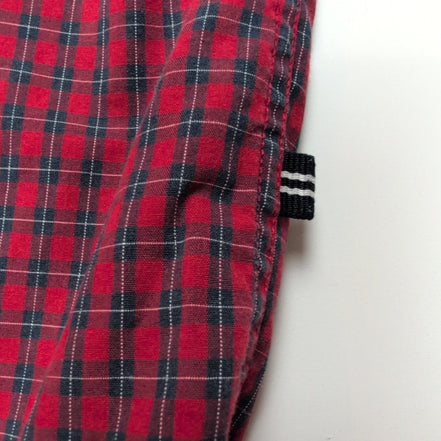 Chemise Nautica L Rouge Carreaux Logo Brodé Tencel Coton Homme