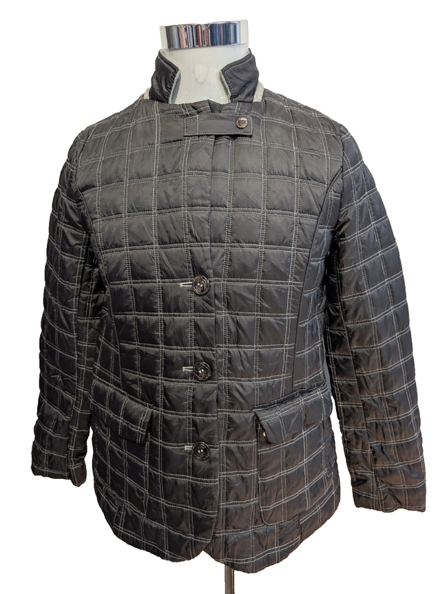 NAUTICA Veste Femme Matelassée S Gris Foncé Boutonnée Hiver Mi-Saison |323BSR