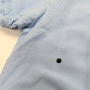 Chemise Nautica L Bleu Clair Rayonne Lin Manches Courtes Logo Brodé Vintage