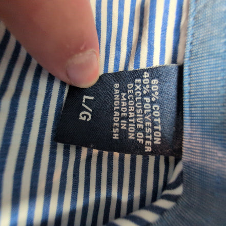 Chemise CHAPS à rayures bleues taille L #111e