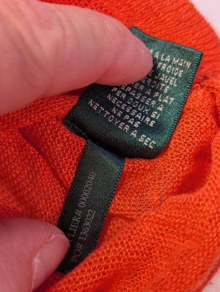 Haut femme LAUREN Ralph Lauren orange 100% lin manches courtes taille S