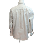 Chemise Nautica Taille L Blanc Cassé Coton Épais Logo Brodé Manches longues
