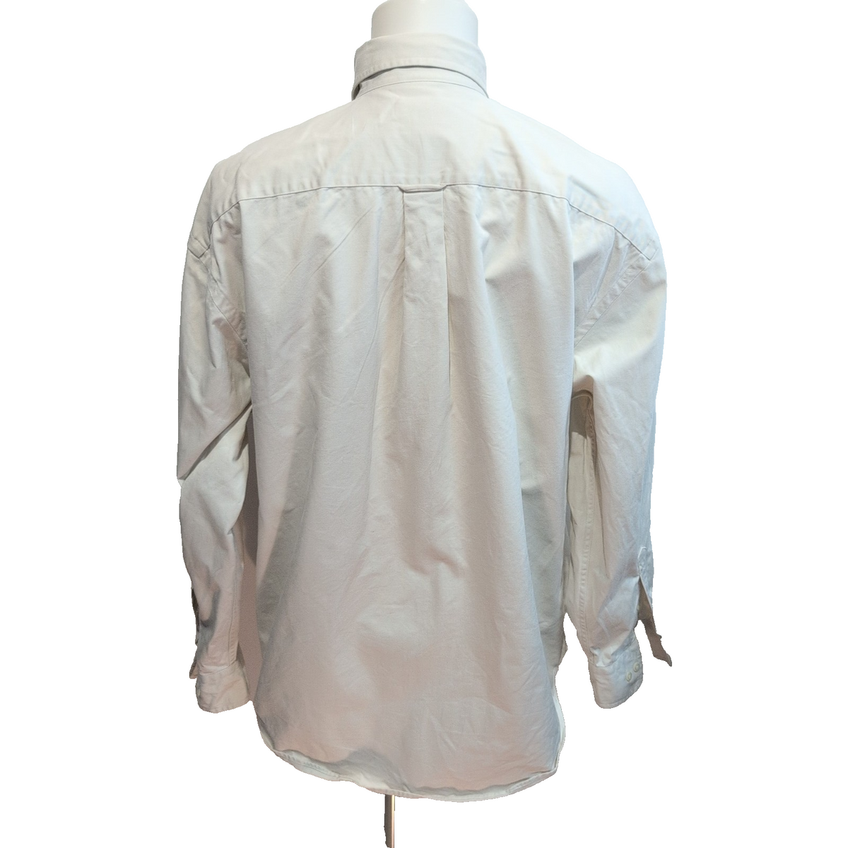 Chemise Nautica Taille L Blanc Cassé Coton Épais Logo Brodé Manches longues