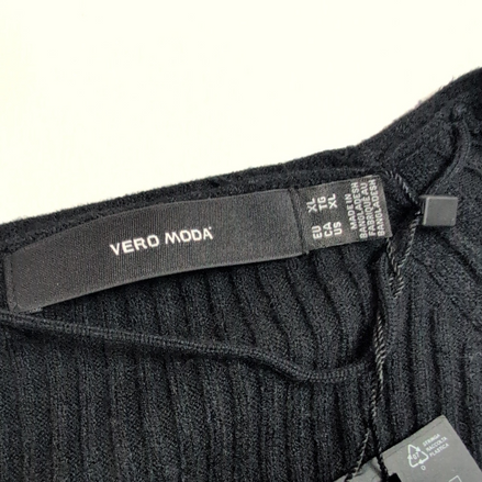 Robe Vero Moda XL Noire Maille Ceinture Manches Longues Neuve Étiquette