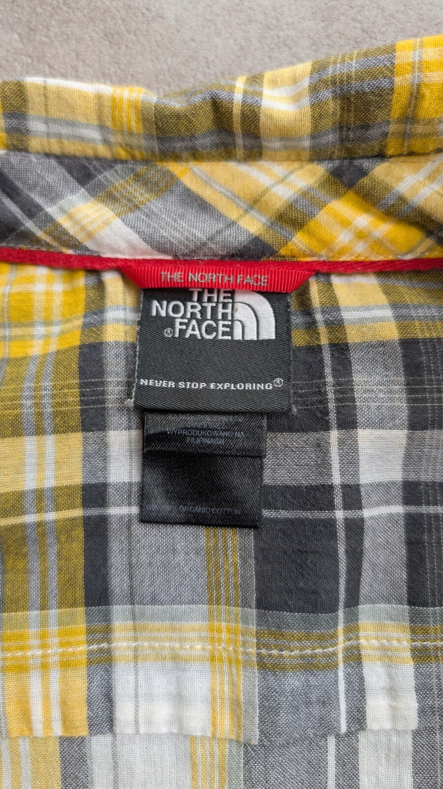 Chemise manches courtes The North face TNF jaune à carreaux taille XL #ch32