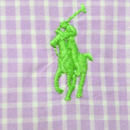 Chemise Ralph Lauren Classic Fit XXL Lilas Carreaux Logo Vert manches longues