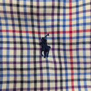 Chemise Ralph Lauren M Carreaux Bleu Rouge Logo Bleu Marine manches longues