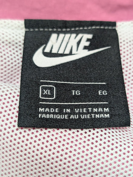 NIKE Veste Long Coupe-Vent Femme XL Rose Bleu Blanc Vintage Neuf | 322BSR