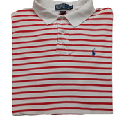 Polo manches courtes Polo Ralph Lauren XL blanc rayures rouges logo bleu