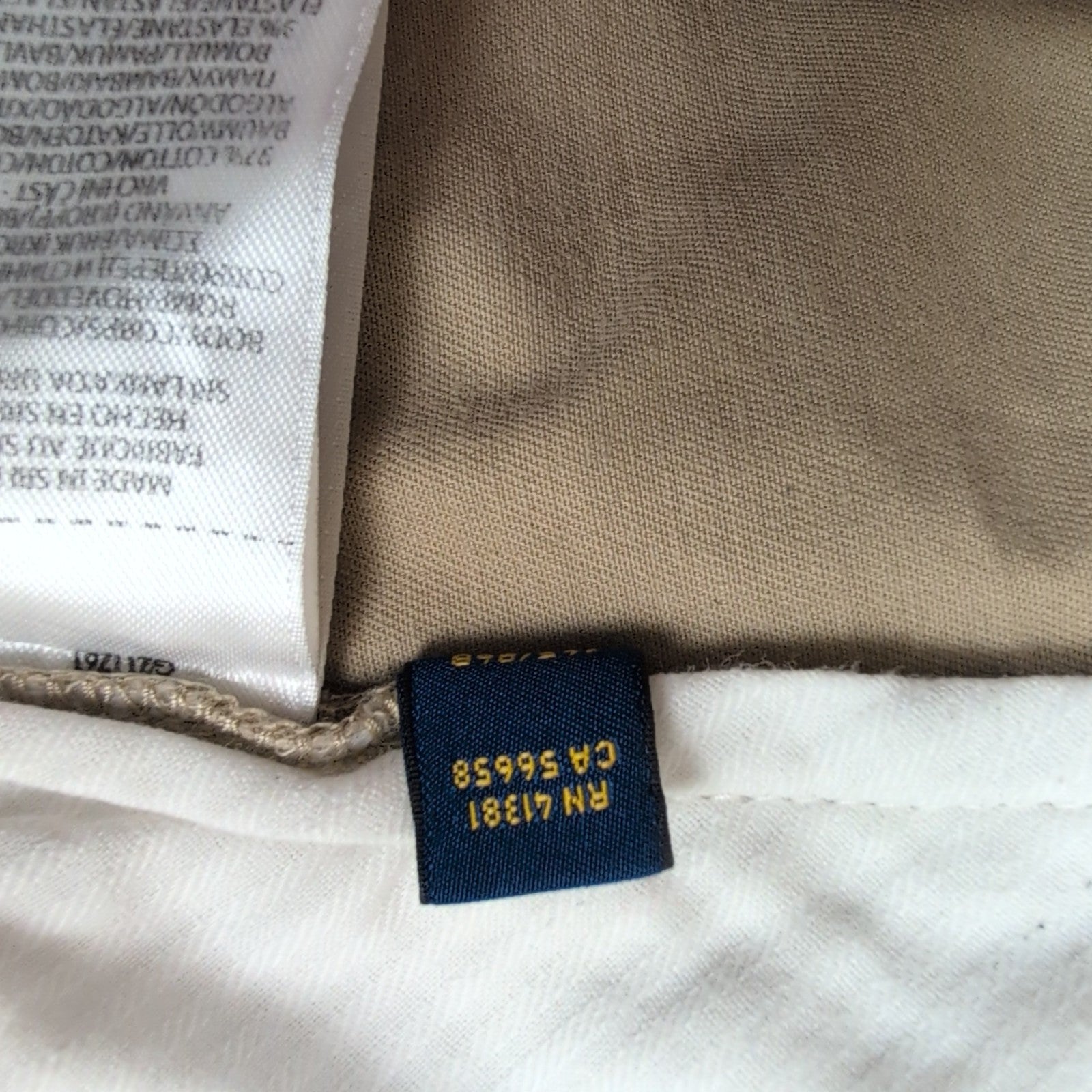 Pantalon chino Polo Ralph Lauren stretch crème taille W33xL30 FR42 #16cr
