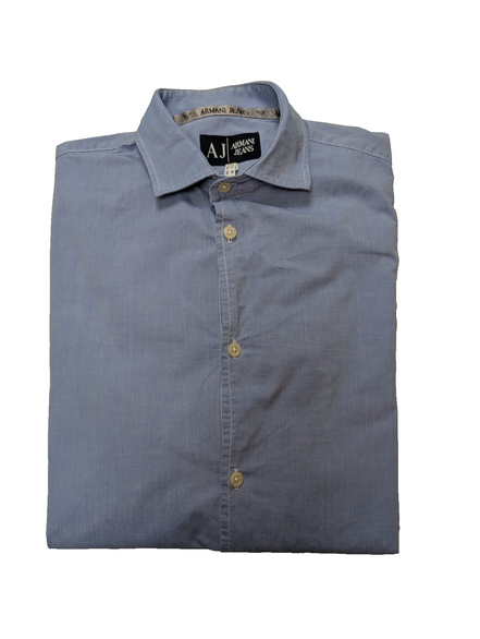 Chemise Armani Jean bleu uni taille M #265m