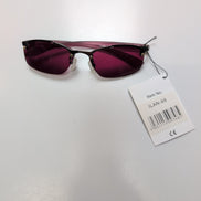 Lunettes de soleil Y2K Rectangulaires Métal Chromé Gris et Bordeaux