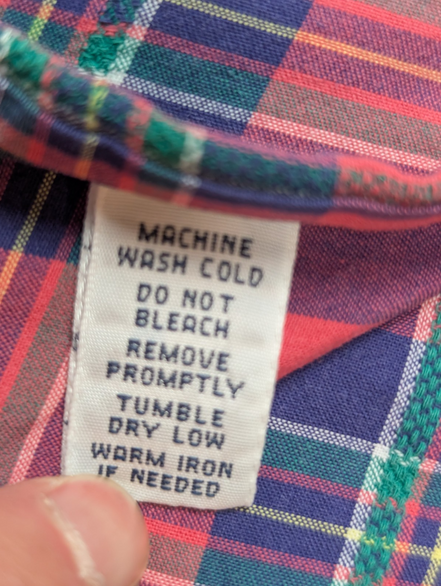 Chemise Polo Ralph Lauren Shirt S Tartan Rouge Bleu Vert Sans Logo Col Classique