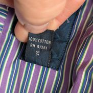 Chemise Polo Ralph Lauren Shirt XL Custom Fit Violet Rayée Logo Vert Button Down