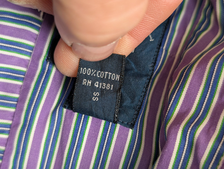 Chemise Polo Ralph Lauren Shirt XL Custom Fit Violet Rayée Logo Vert Button Down