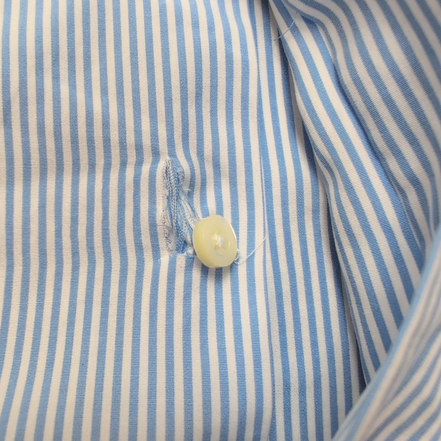 Chemise Massimo Dutti Easy Iron bleu rayures manches longues M L