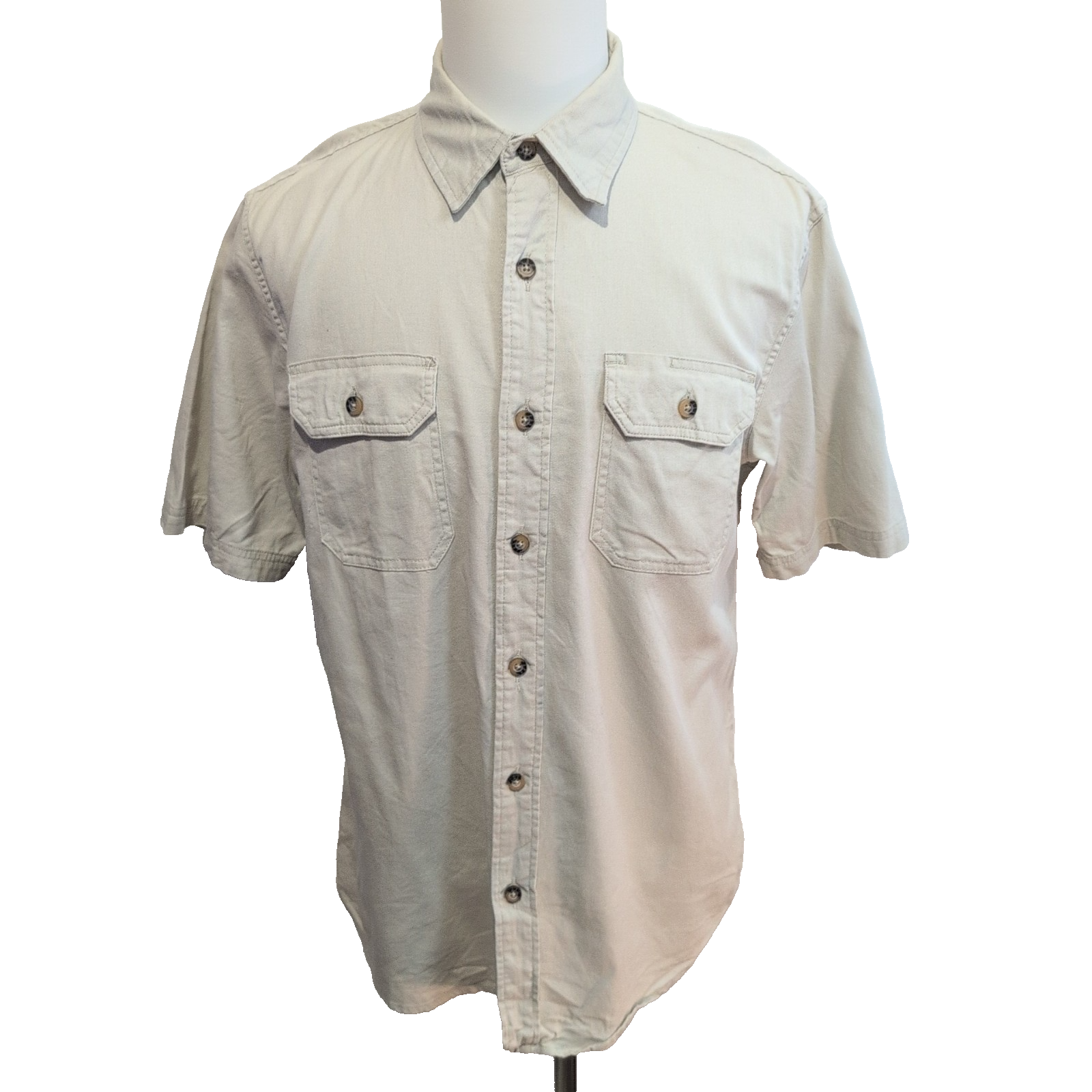 Chemise Wrangler Manche Courte Crème Unie Stretch Taille M Deux Poches