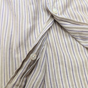 Chemise Nautica beige rayures kaki violet manches longues 1 poche M
