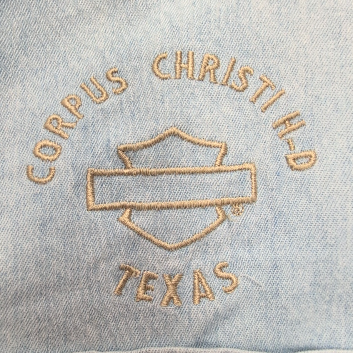 Chemise Harley Davidson Jean Bleu Clair L 100% Coton 2 Poches Texas HD