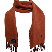 Écharpe Polo Ralph Lauren Réversible Laine d'agneau Bordeaux Orange Made Italy