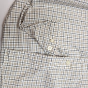 Chemise Nautica M Crème à Carreaux 100% Coton Manches Courtes