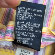 Chemise Tommy Hilfiger Homme Taille M 80s Two Ply Rayée Violet Jaune Coton