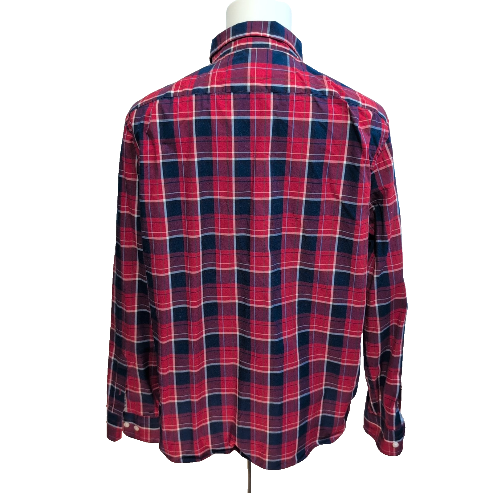 Chemise Nautica XL Made in Mauritius Carreaux Rouge Bleu manches longues