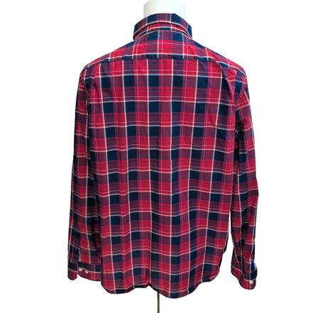 Chemise Nautica XL Made in Mauritius Carreaux Rouge Bleu manches longues