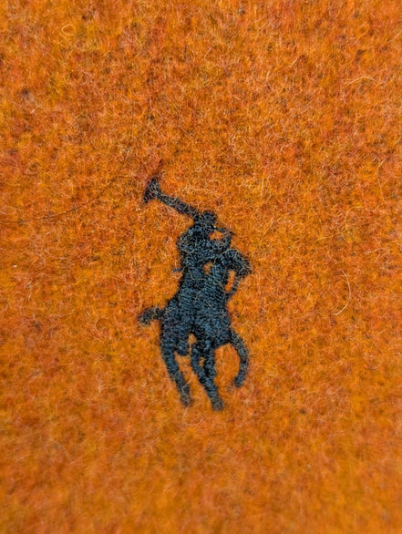 Écharpe Polo Ralph Lauren Réversible Laine d'agneau Bordeaux Orange Made Italy