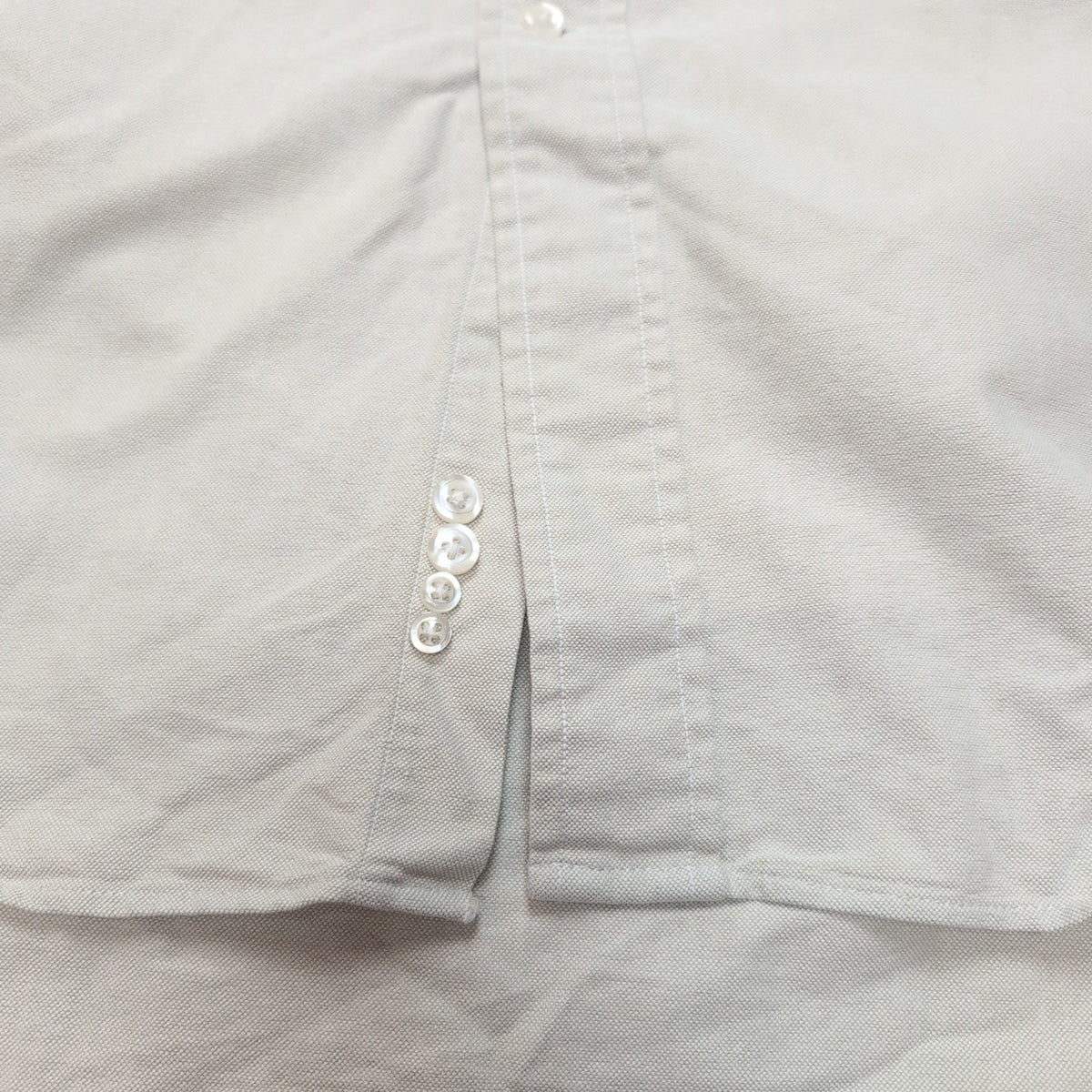 Chemise Lands' End XL Regular Oxford Gris 100% Coton Made in Hong Kong