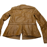 Veste cuir marron clair Sei avec franges femme taille XL #29c