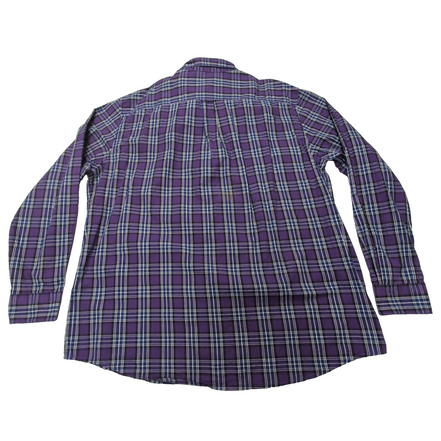 Chemise CHAPS violette à carreaux taille XXL Neuve #76e