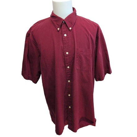Chemise DOCKERS Homme 2XL Bordeaux Unie Manche Courte Poche