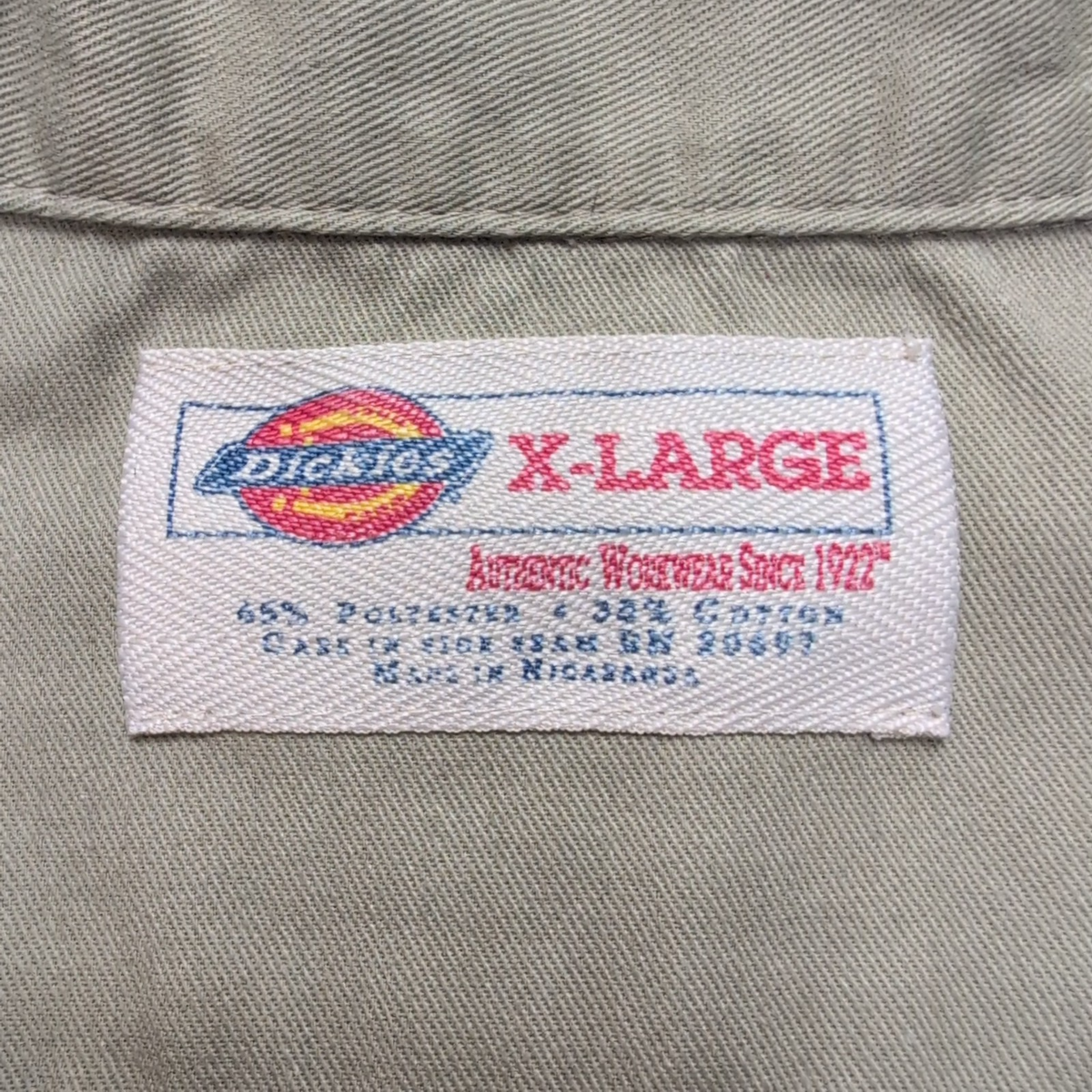 Chemise Dickies XL Kaki Clair 2 Poches Manches Courtes Workwear