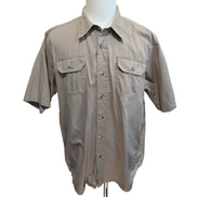 Chemise Wrangler Coton Marron uni Manches courtes 2 Poches Taille XL