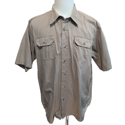 Chemise Wrangler Coton Marron uni Manches courtes 2 Poches Taille XL