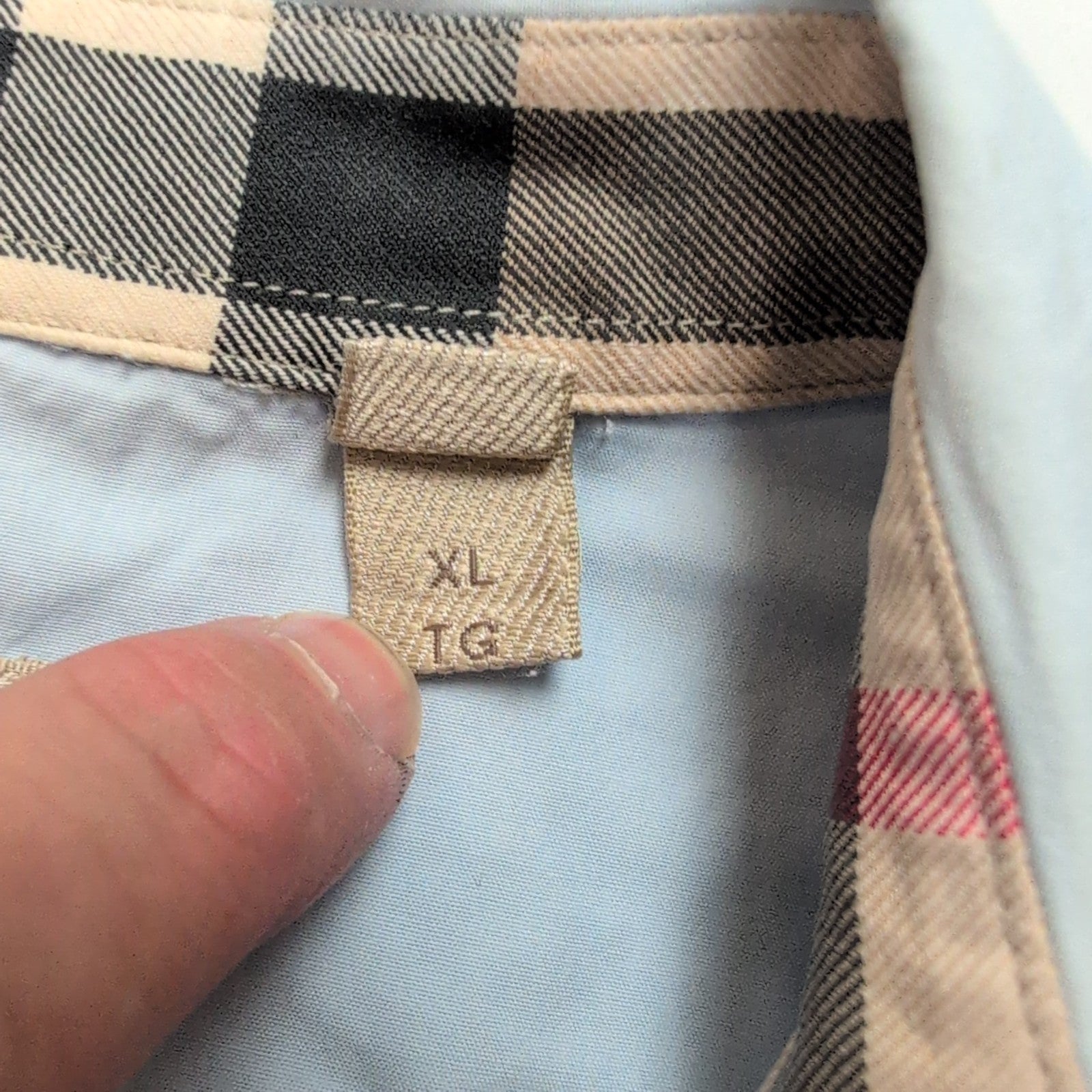 Chemise Burberry Brit Vintage Taille XL Bleu Clair Coton Logo Brodé